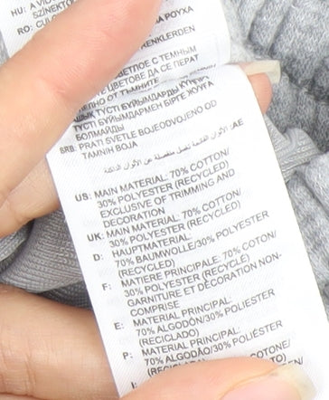 Adidas Men's Grey S Jogger Trousers Cotton Blend Elastic Waist