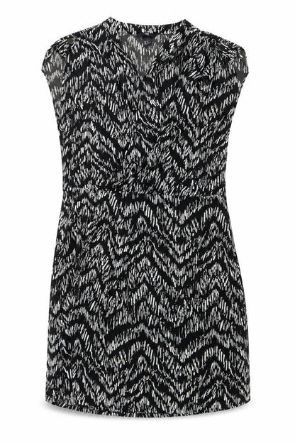 H&M Women’s Black Geometric Strapless Mini Dress UK 10 Summer Party Wear