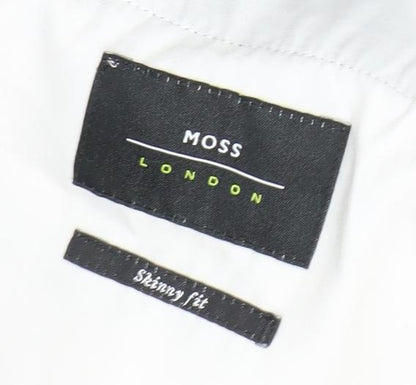 Moss London Men's Grey Check Slim Fit Business Trousers 36W