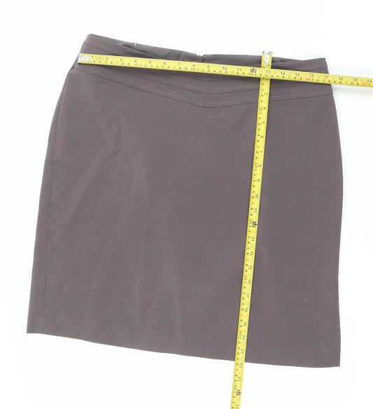 Etam Women Brown Size 18 Knee Length Pencil Skirt Workwear