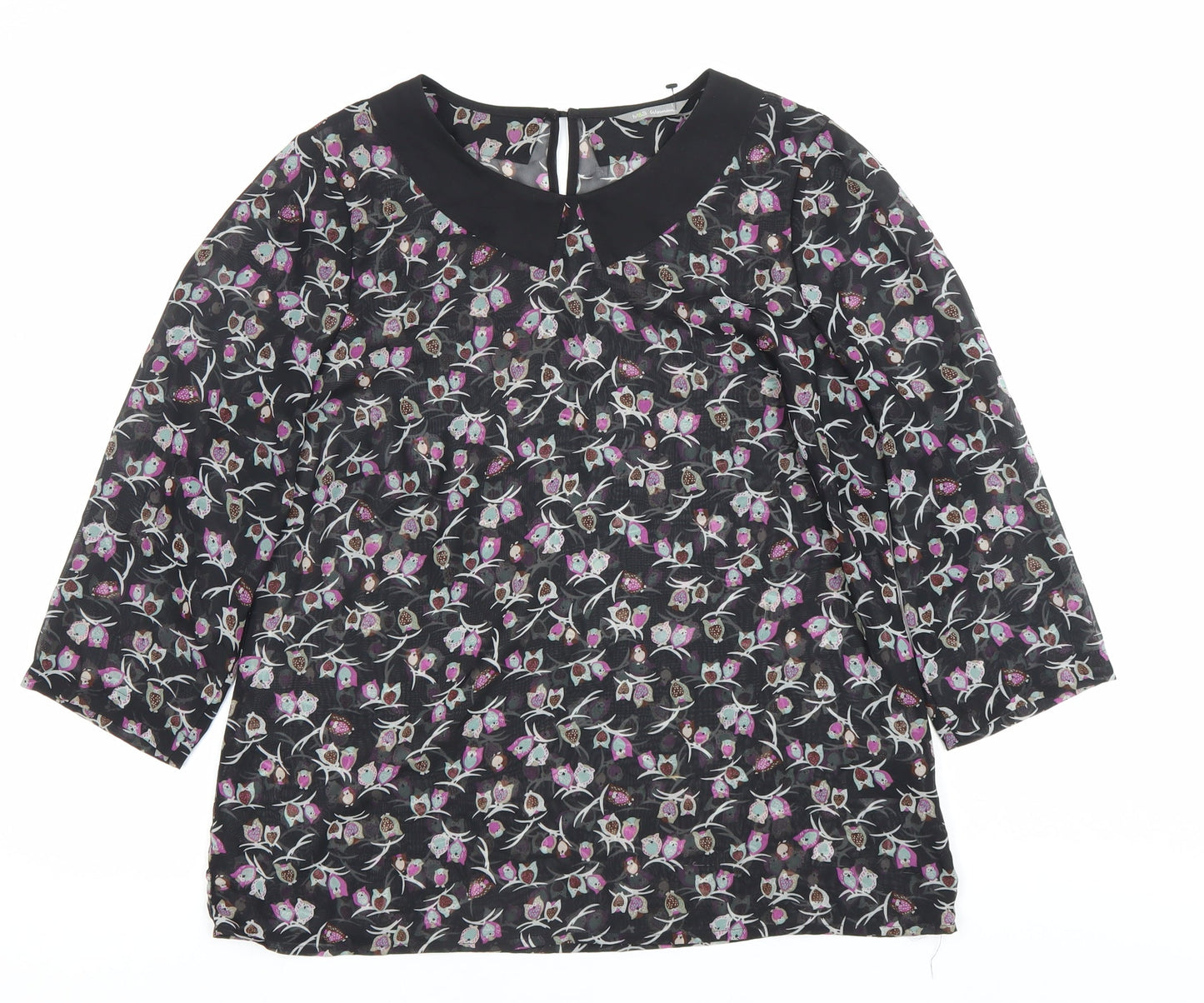 Womens UK Size 14 Marks and Spencer Black Basic Blouse