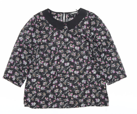 Womens UK Size 14 Marks and Spencer Black Basic Blouse