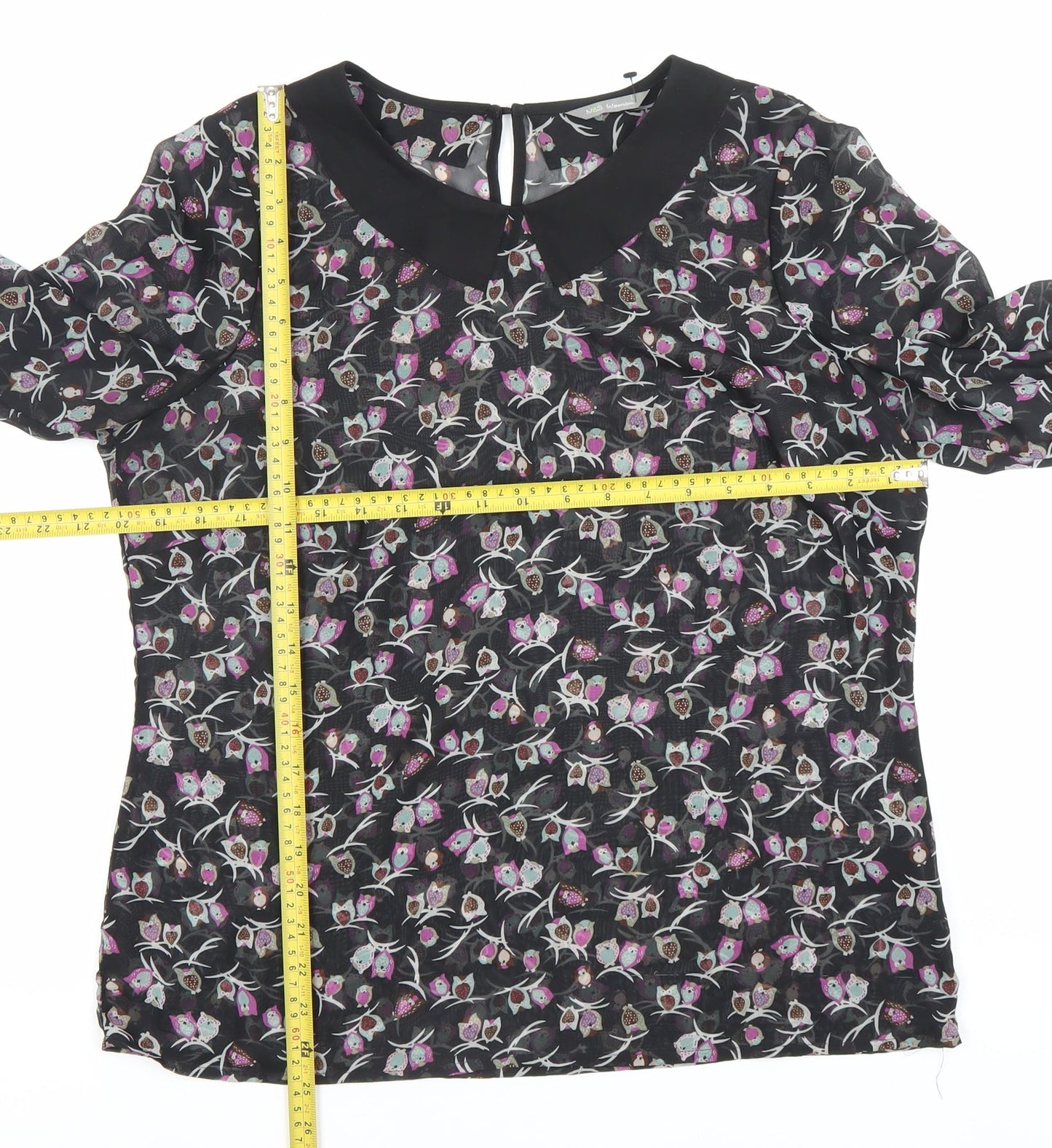Womens UK Size 14 Marks and Spencer Black Basic Blouse