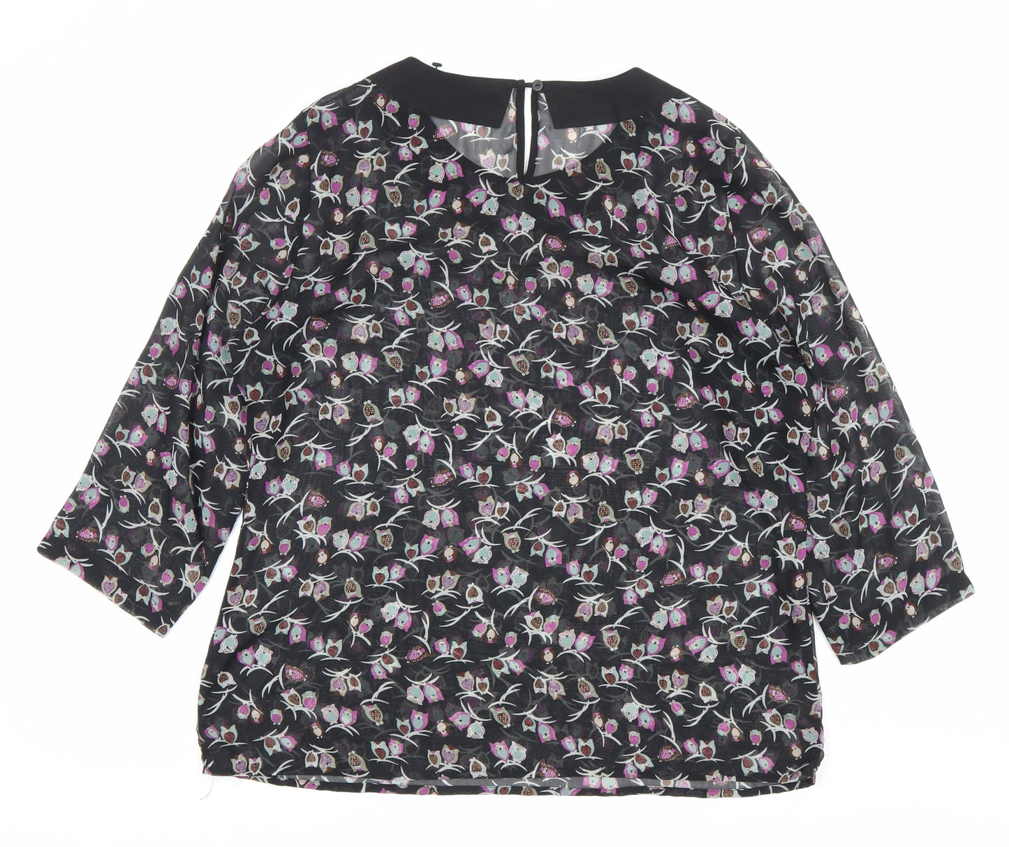 Womens UK Size 14 Marks and Spencer Black Basic Blouse