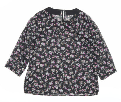 Womens UK Size 14 Marks and Spencer Black Basic Blouse