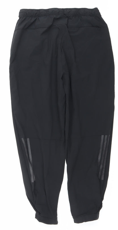 Adidas Women's Black M Track Pants Tapered Leg Elastic Waist