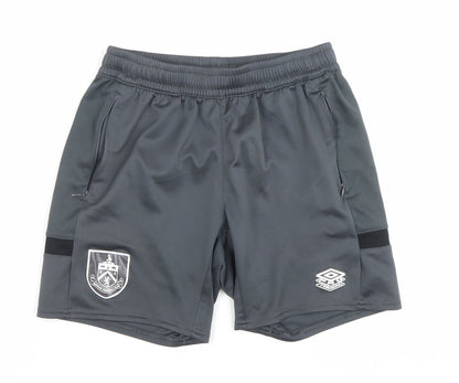Umbro Boys Grey Athletic Football Shorts Size 158 YXL Burnley FC