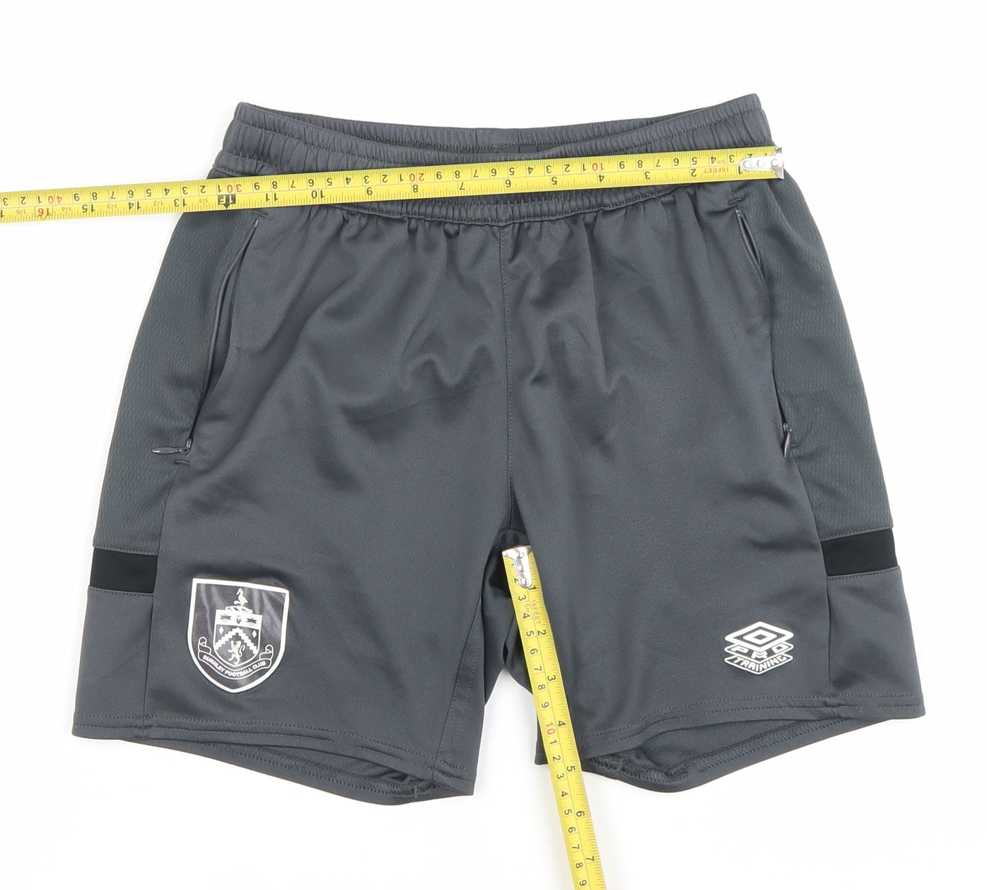 Umbro Boys Grey Athletic Football Shorts Size 158 YXL Burnley FC