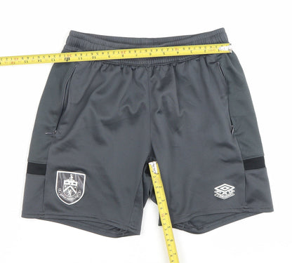 Umbro Boys Grey Athletic Football Shorts Size 158 YXL Burnley FC