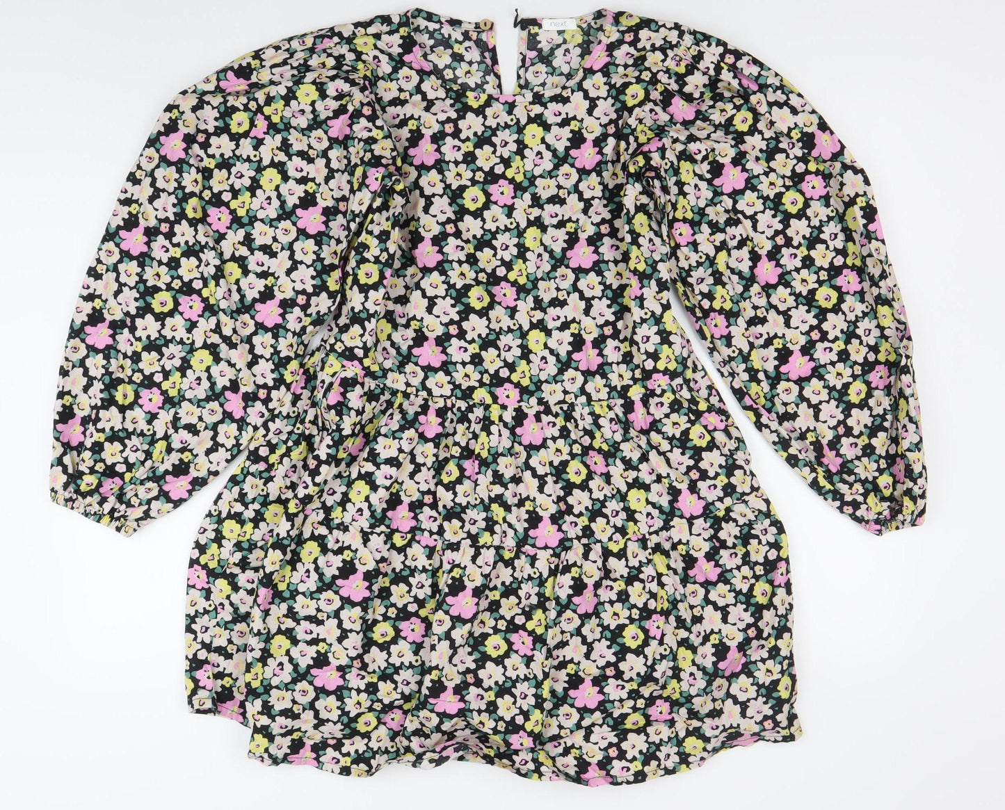 Next Girls Multicoloured Floral A-Line Dress 12 Years Long Sleeve