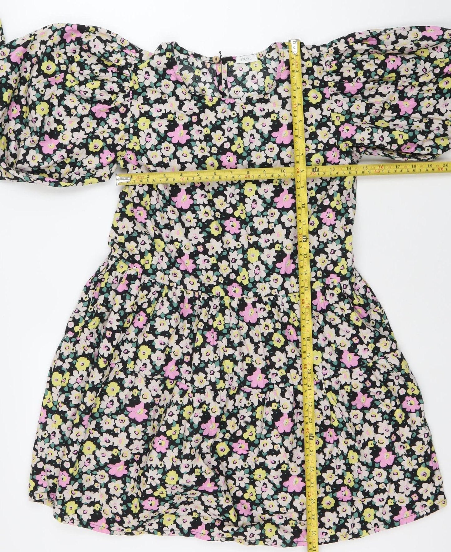 Next Girls Multicoloured Floral A-Line Dress 12 Years Long Sleeve