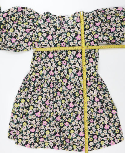 Next Girls Multicoloured Floral A-Line Dress 12 Years Long Sleeve