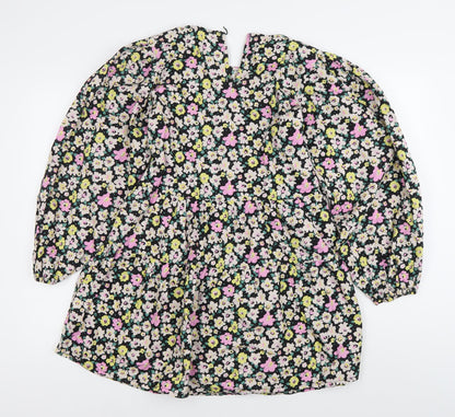 Next Girls Multicoloured Floral A-Line Dress 12 Years Long Sleeve