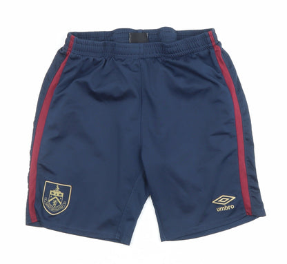 Umbro Boys Blue 13Y Athletic Football Shorts Elastic Waist Poly