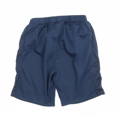 Umbro Boys Blue 13Y Athletic Football Shorts Elastic Waist Poly