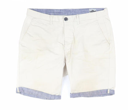 Denim Co. Men's Beige Chino Shorts 32in Regular Fit Summer