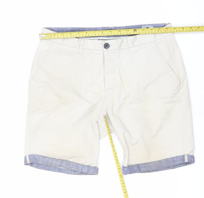 Denim Co. Men's Beige Chino Shorts 32in Regular Fit Summer