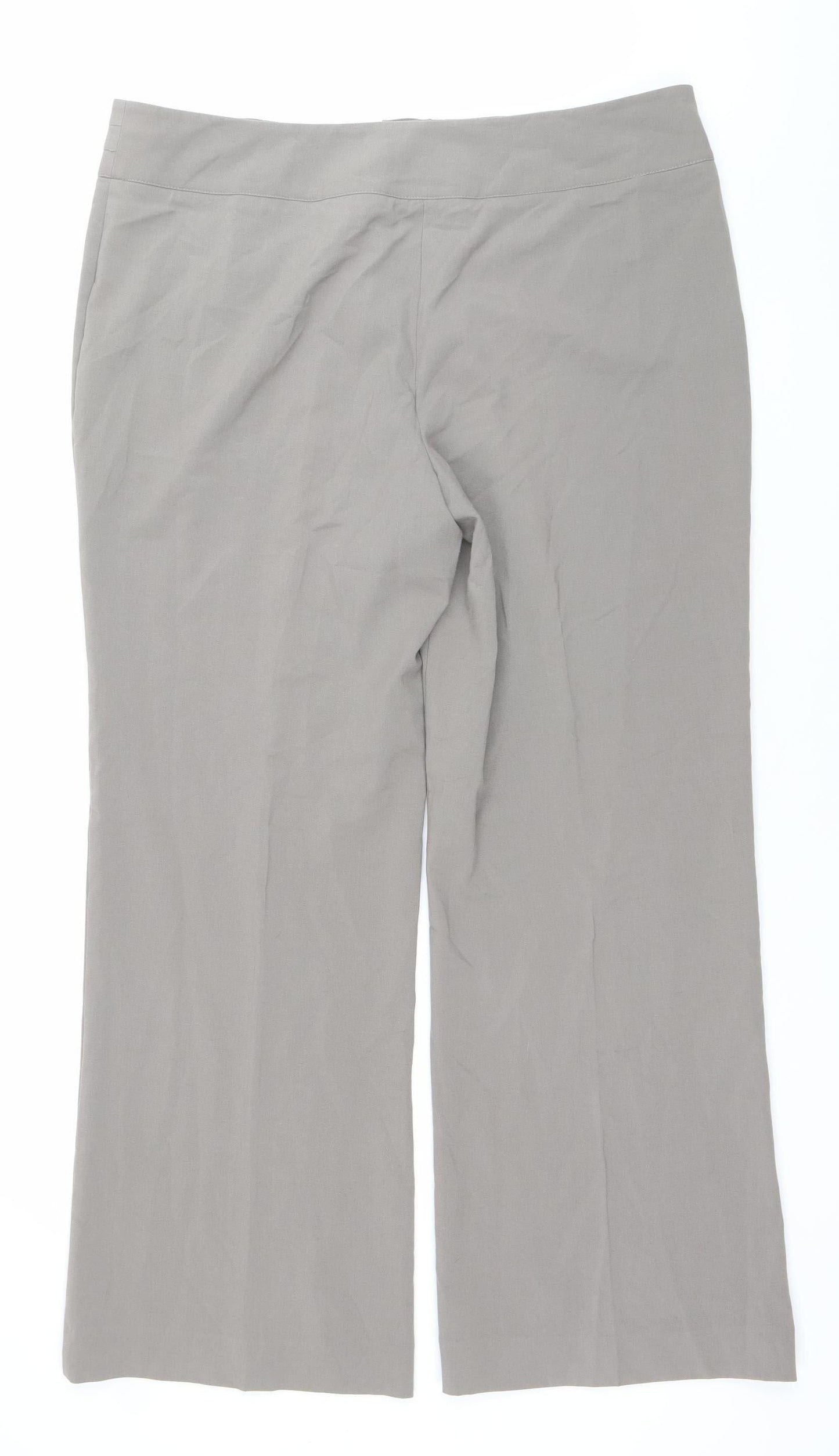 Autonomy Women's Grey Wide-Leg Trousers Size 16 Mid Rise