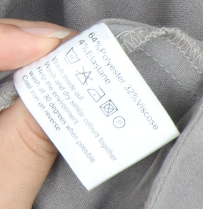 Autonomy Women's Grey Wide-Leg Trousers Size 16 Mid Rise