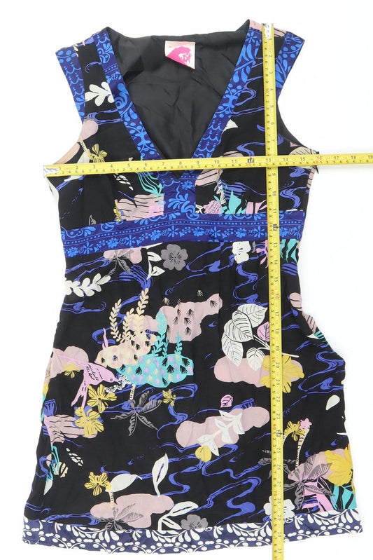 Lipsy Women’s Multicoloured Floral Silk Fit & Flare Dress Size 10