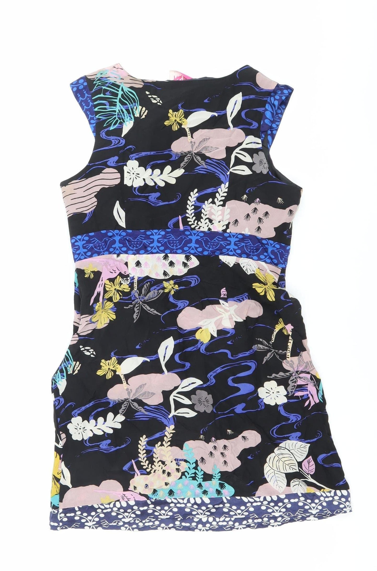 Lipsy Women’s Multicoloured Floral Silk Fit & Flare Dress Size 10