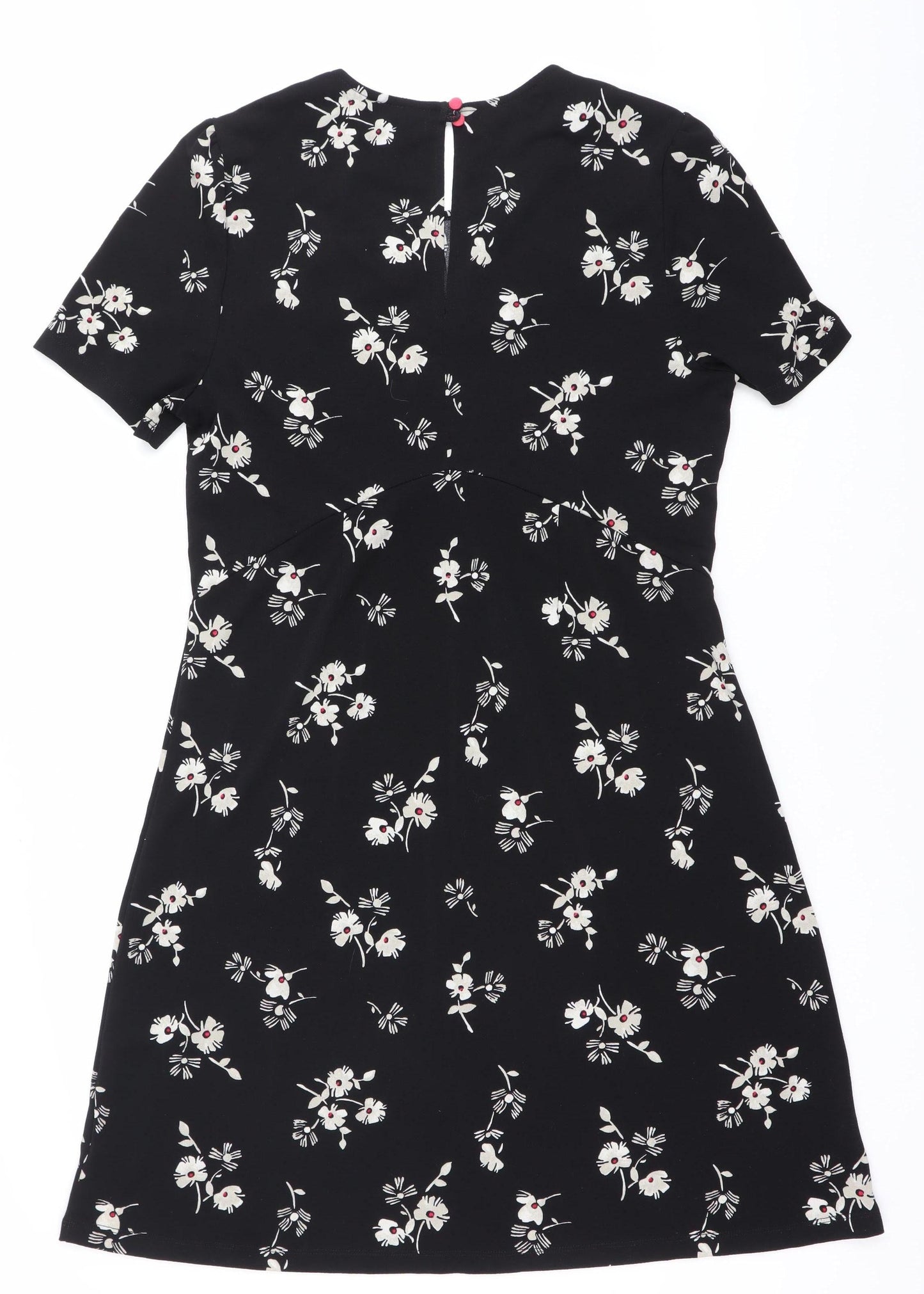 Next Women’s Black Floral A-Line Knee Length Dress Size 12