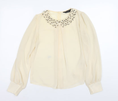 Womens UK Size 12 Dorothy Perkins Ivory Basic Blouse