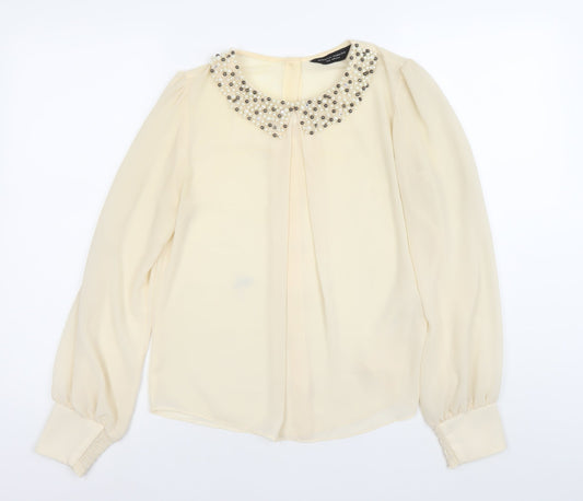 Womens UK Size 12 Dorothy Perkins Ivory Basic Blouse