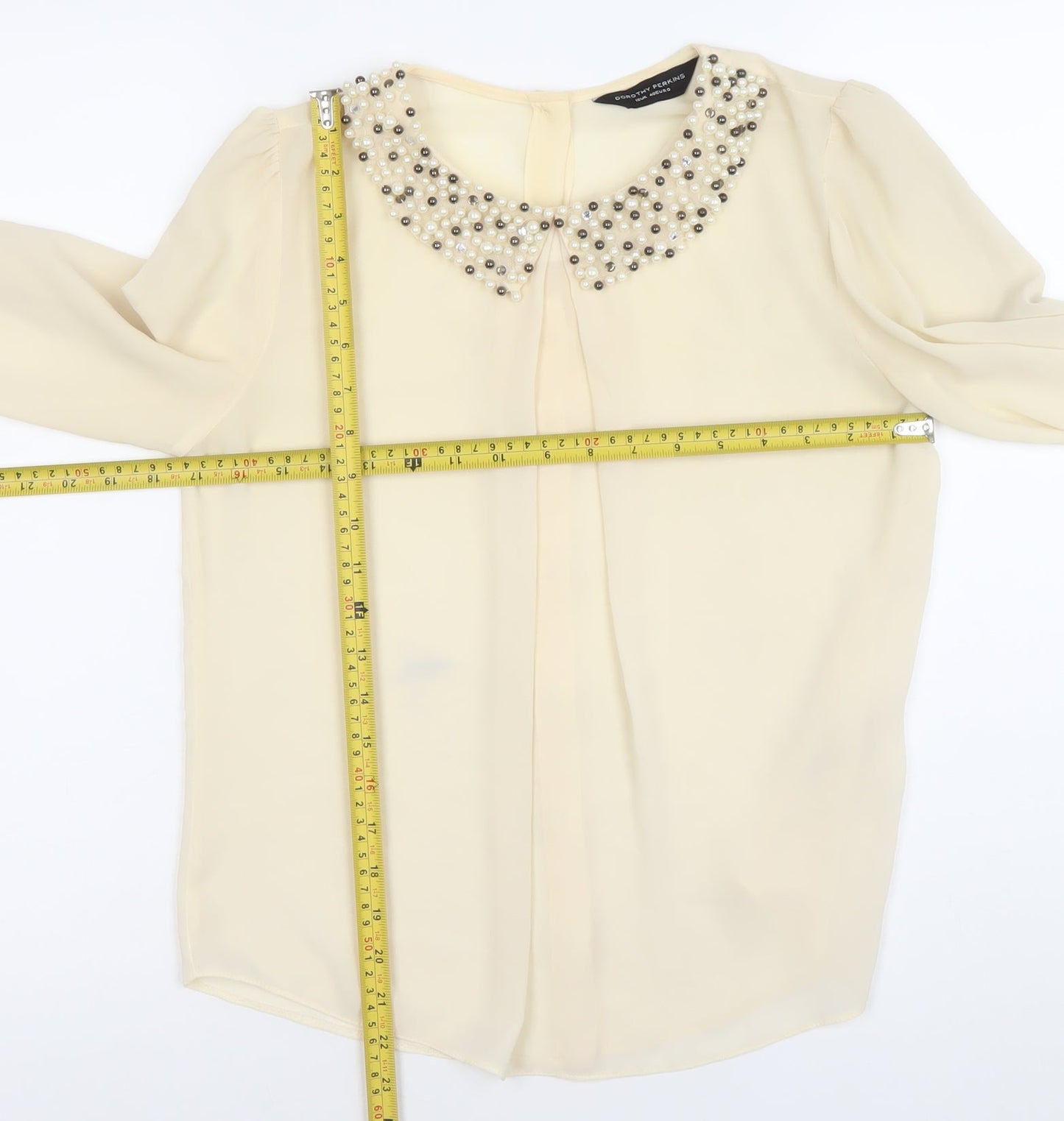 Womens UK Size 12 Dorothy Perkins Ivory Basic Blouse