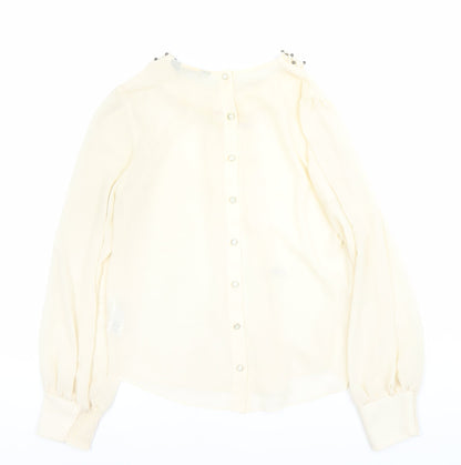 Womens UK Size 12 Dorothy Perkins Ivory Basic Blouse