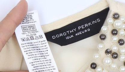 Womens UK Size 12 Dorothy Perkins Ivory Basic Blouse