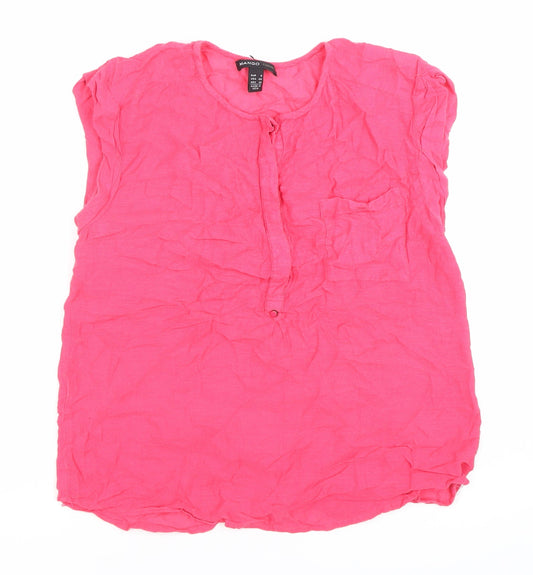 Womens UK Size 8 Mango Pink Tunic Blouse