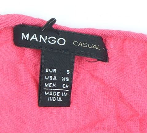 Womens UK Size 8 Mango Pink Tunic Blouse