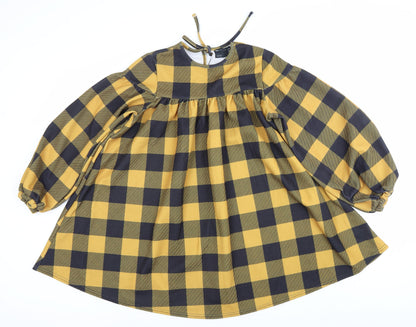 ASOS Women’s Multicoloured Check Smock Dress Size 10 Long Sleeve