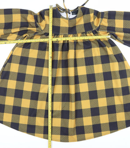ASOS Women’s Multicoloured Check Smock Dress Size 10 Long Sleeve