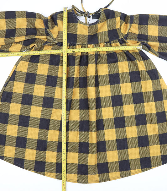 ASOS Women’s Multicoloured Check Smock Dress Size 10 Long Sleeve