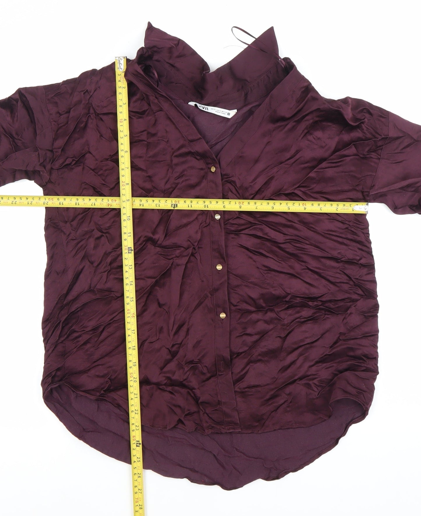 Womens UK Size XS Zara Purple Basic Button-Up