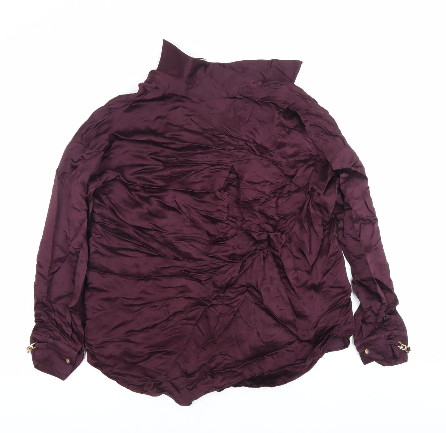 Womens UK Size XS Zara Purple Basic Button-Up
