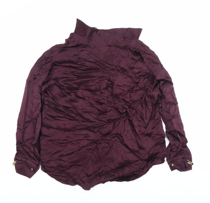 Womens UK Size XS Zara Purple Basic Button-Up