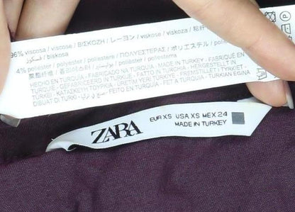 Womens UK Size XS Zara Purple Basic Button-Up