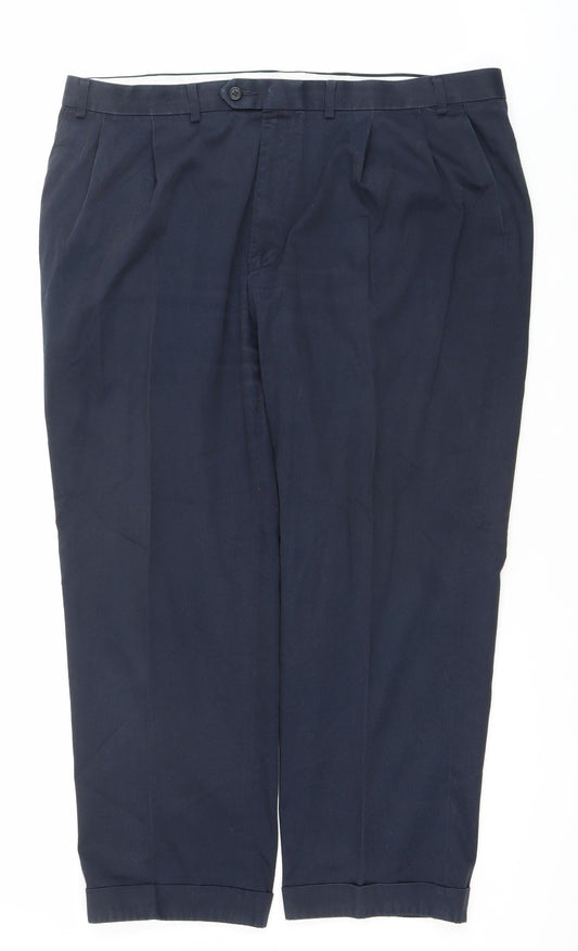 Marks and Spencer Men's Navy 42x29 Pleated Dress Pants
