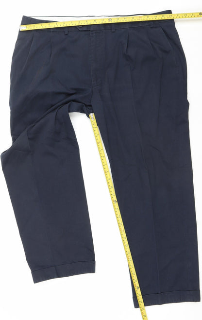 Marks and Spencer Men's Navy 42x29 Pleated Dress Pants