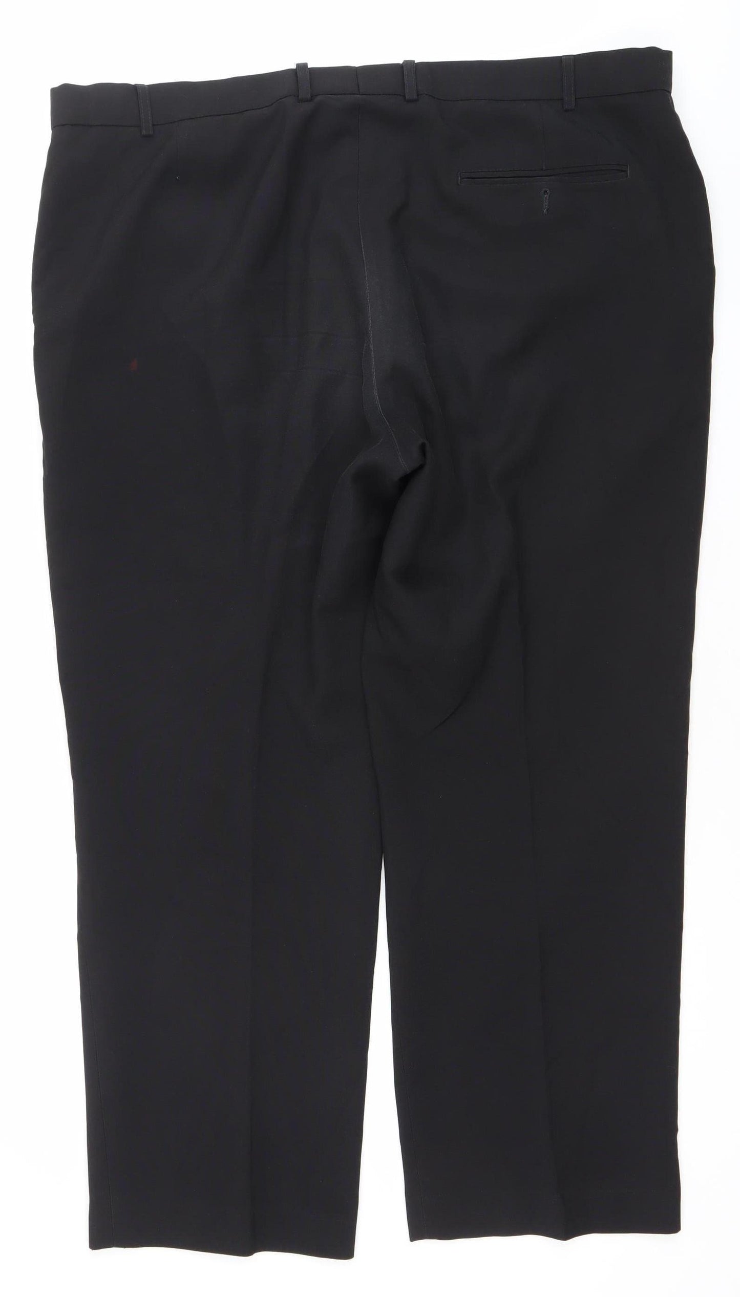Marks and Spencer Men's Black 34R Regular Fit Wool Blend Dress Pants