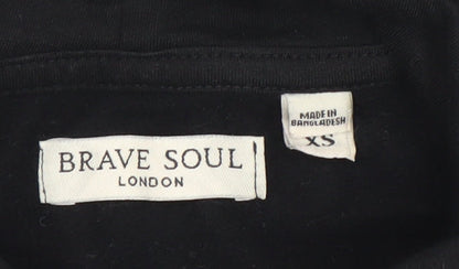 Brave Soul Women’s Black Pullover Hoodie XS Cotton Blend