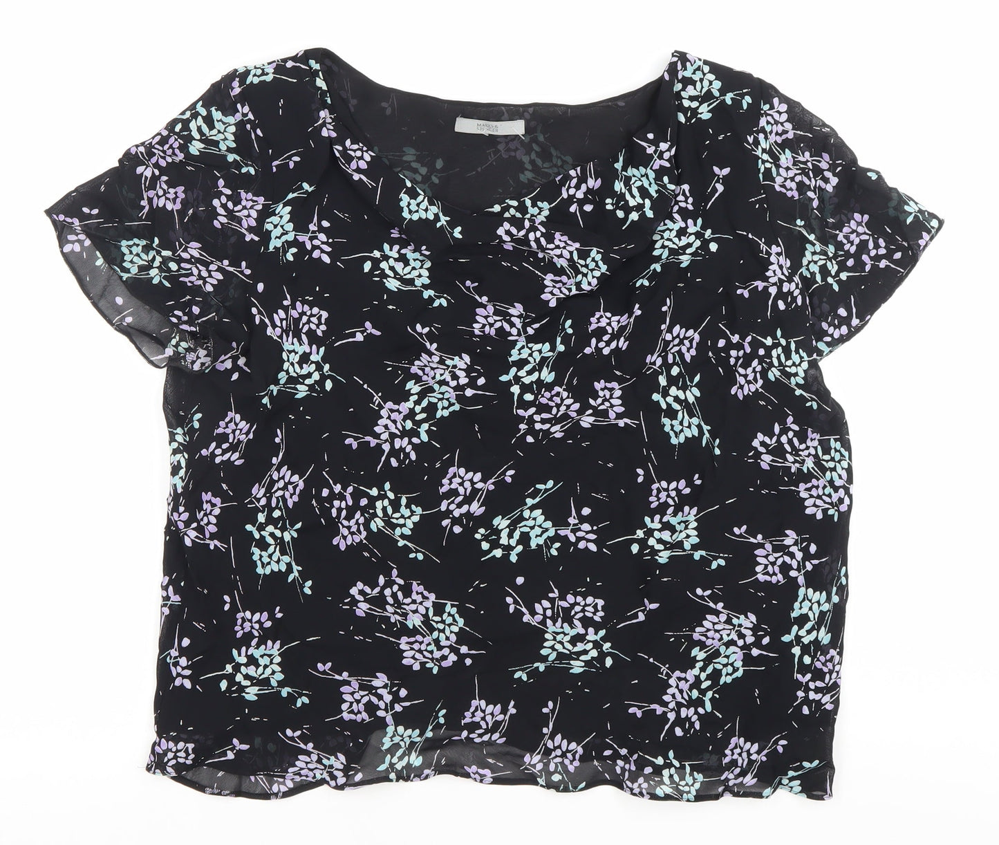 Womens UK Size 18 Marks and Spencer Black Basic Blouse