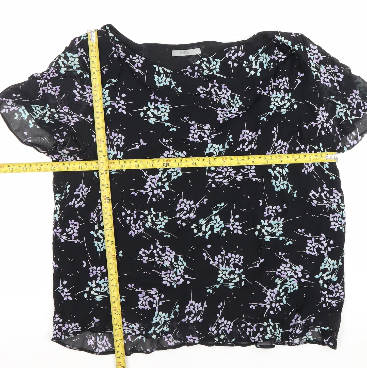 Womens UK Size 18 Marks and Spencer Black Basic Blouse