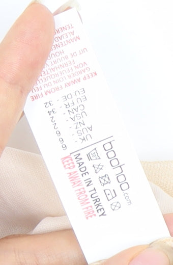 Boohoo Women’s Beige Bardot Bodycon Midi Party Dress Size 6