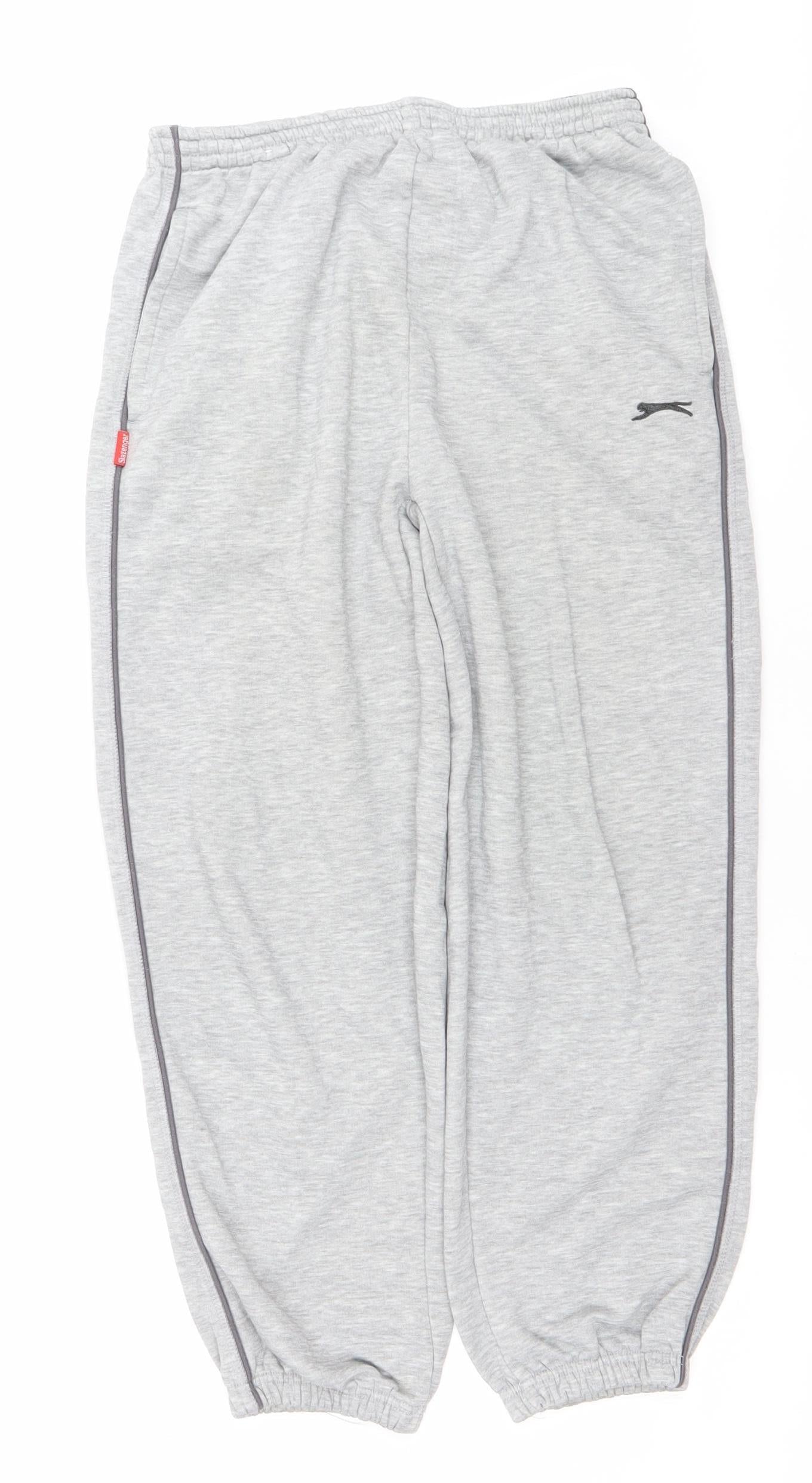 Slazenger Boys Grey Jogger Trousers 13 Years Regular Fit Fleece Sportswear