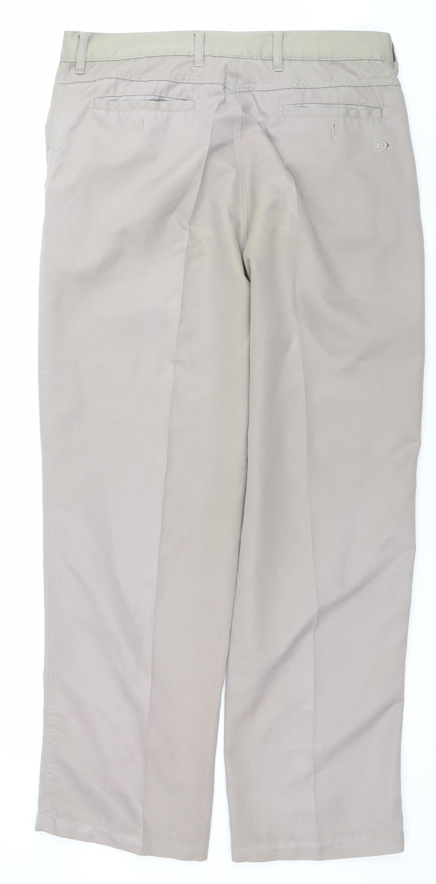 Dunlop Men Beige 34in Golf Trousers Regular Fit Straight Leg
