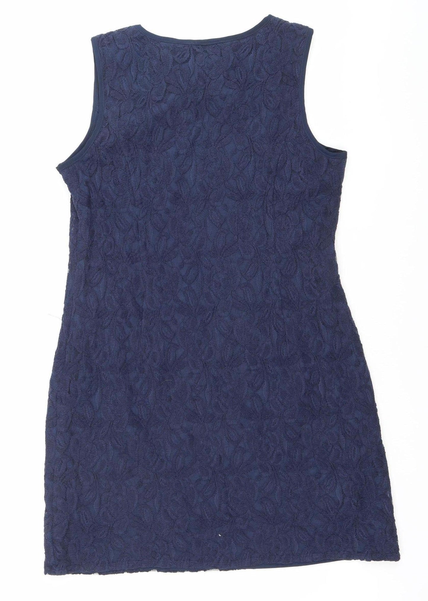 Dunnes Women’s Blue Floral Lace Shift Dress Size 14 Sleeveless